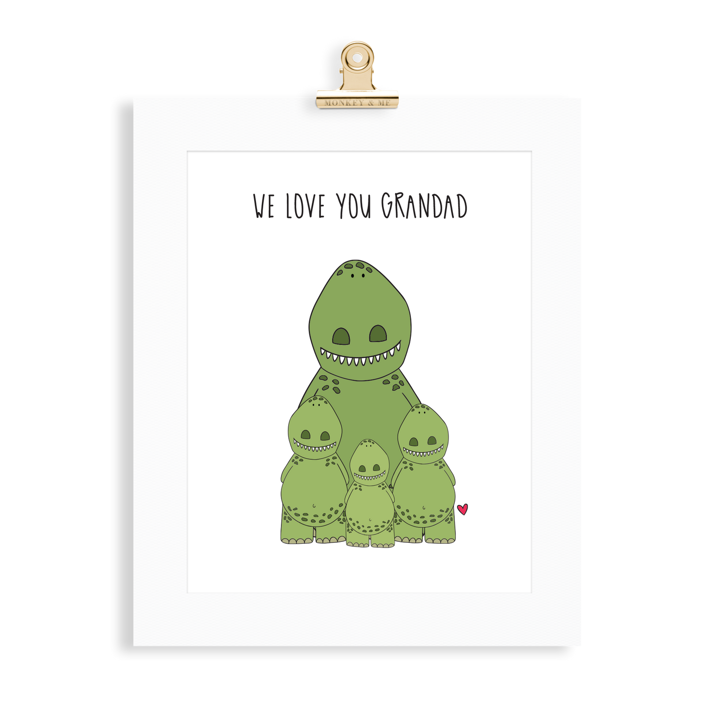 Dinosaur Print (Love you Grandad) - Monkey & Me UK