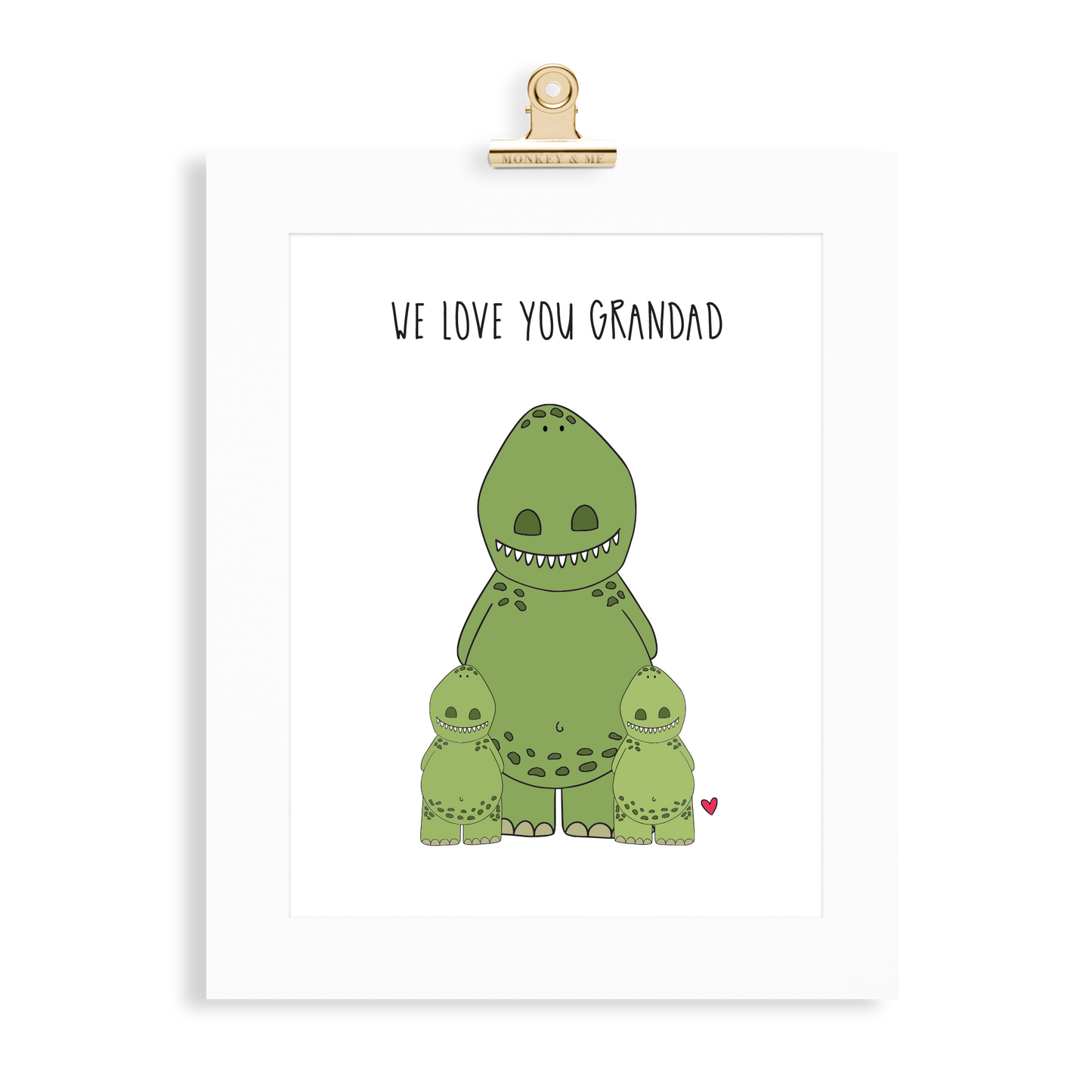 Dinosaur Print (Love you Grandad) - Monkey & Me UK