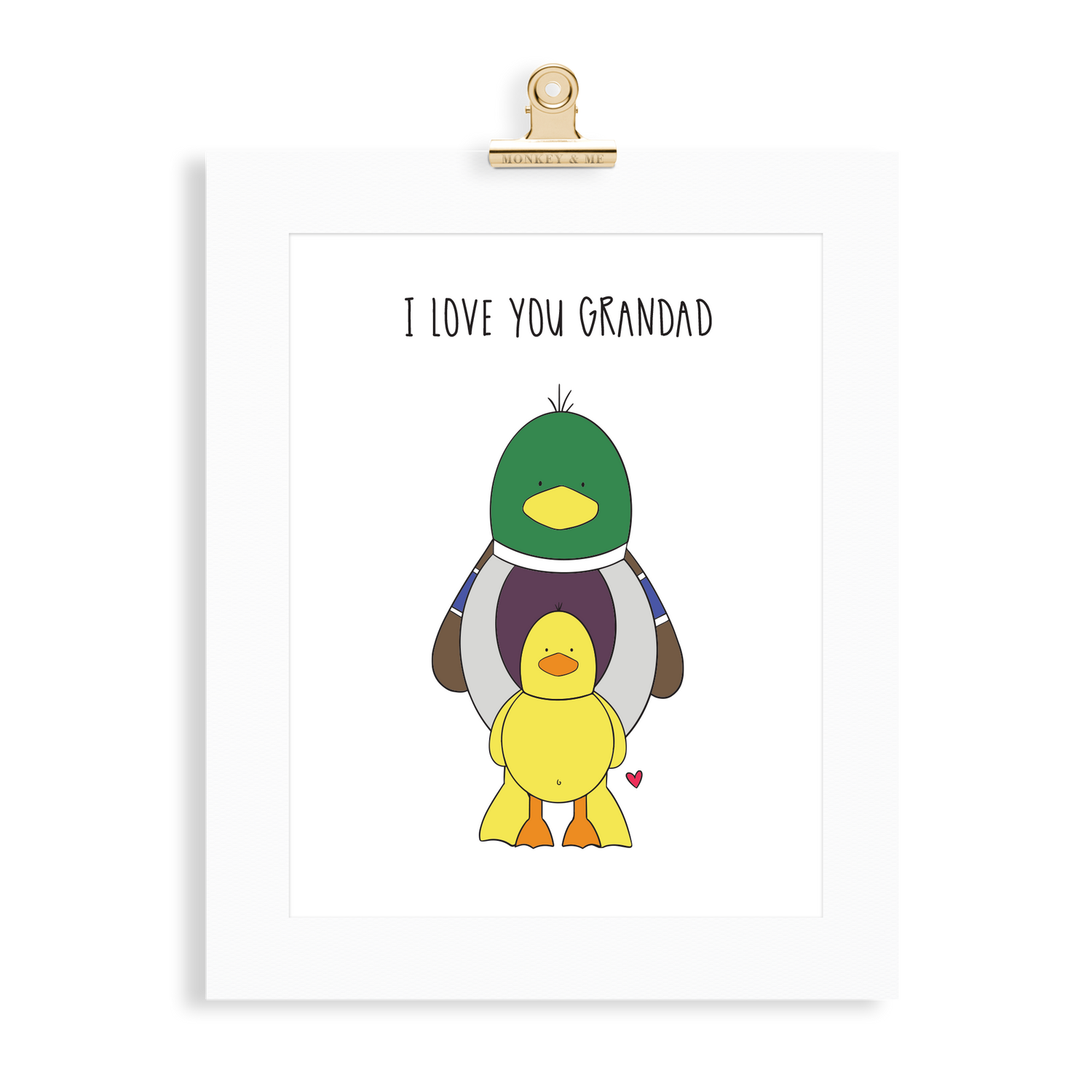 Duck Print (Love you Grandad) - Monkey & Me UK