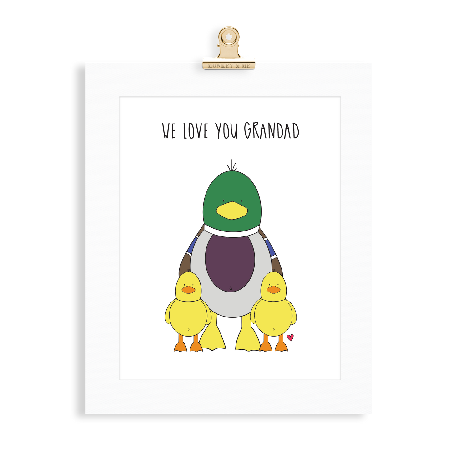 Duck Print (Love you Grandad) - Monkey & Me UK