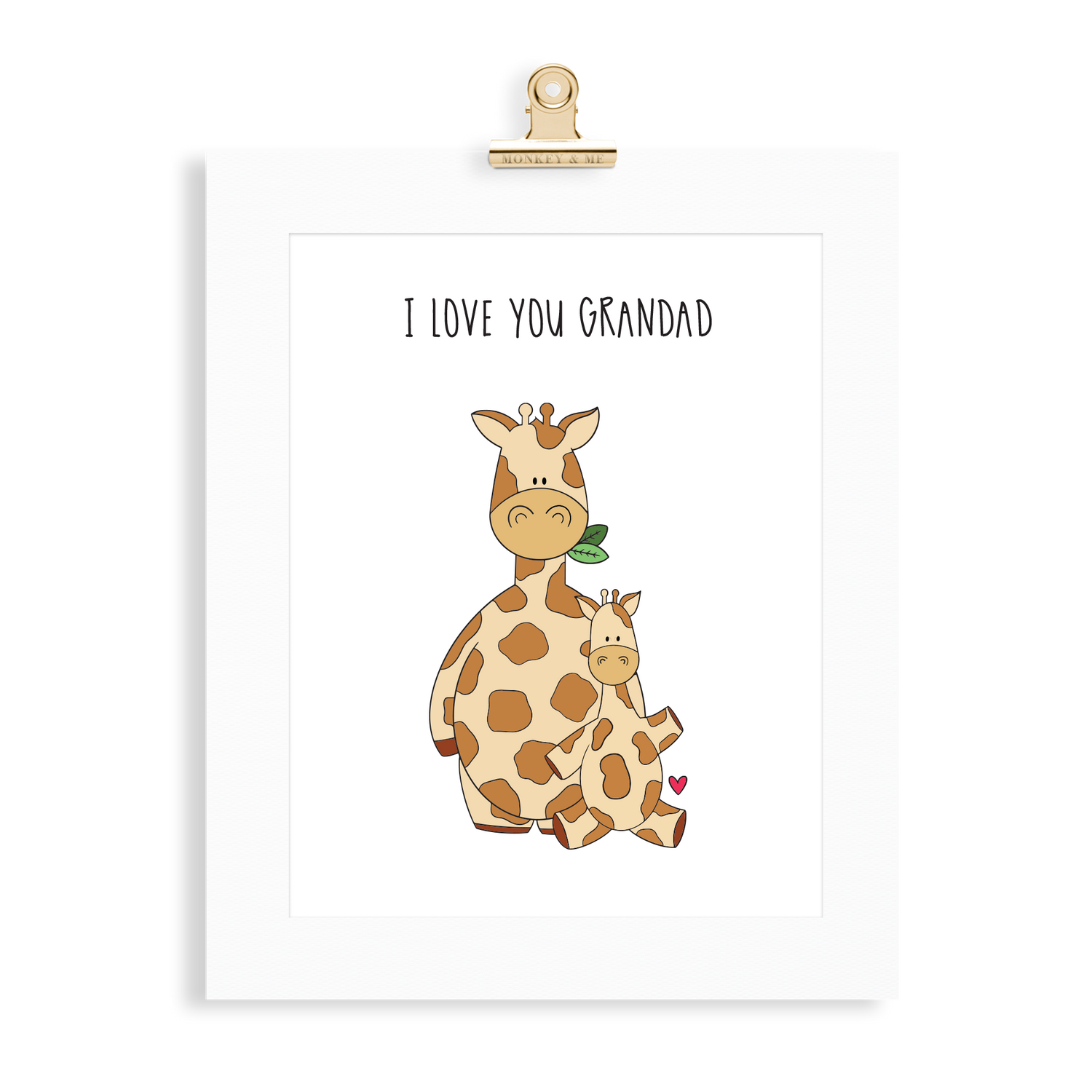 Giraffe Print (Love you Grandad) - Monkey & Me UK