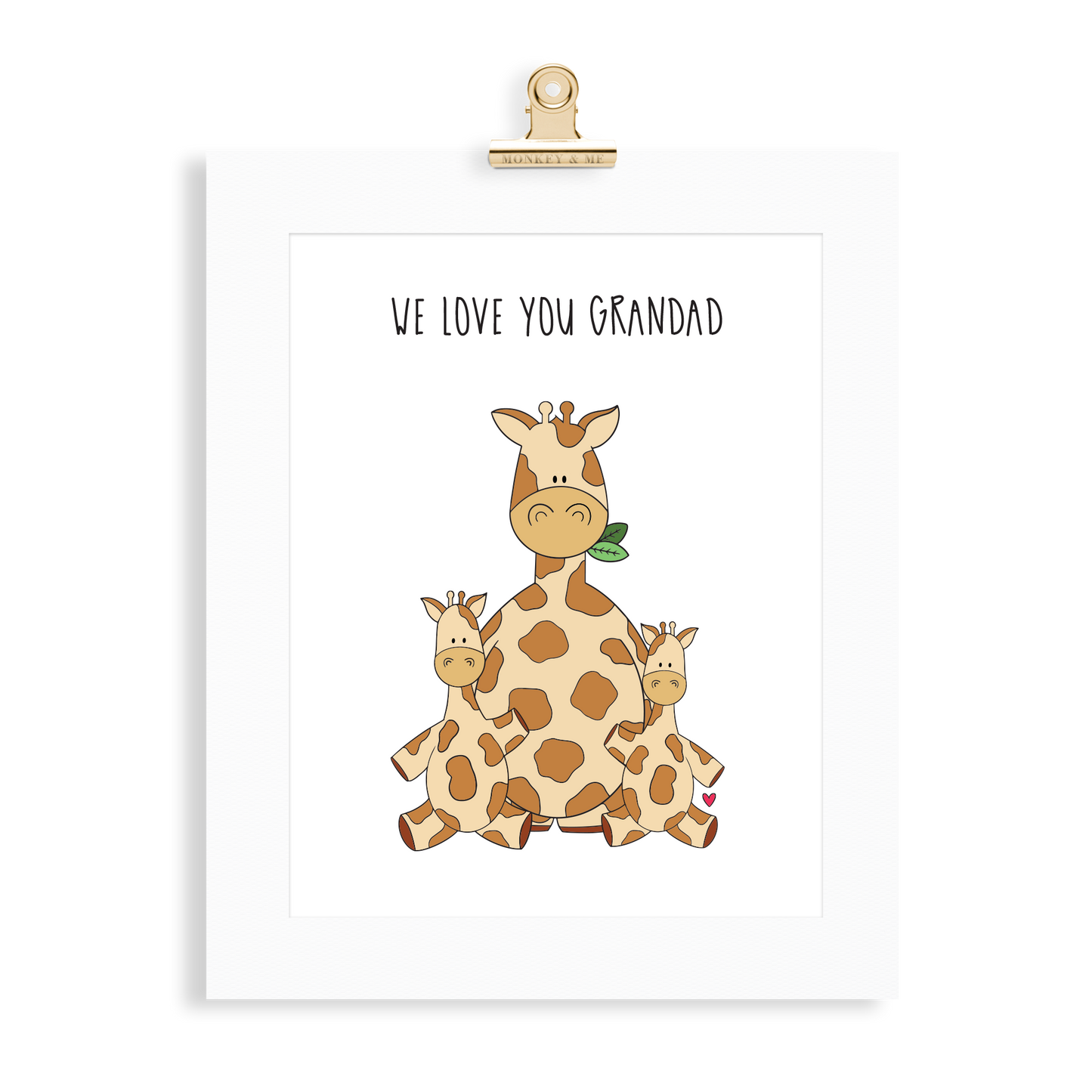 Giraffe Print (Love you Grandad) - Monkey & Me UK