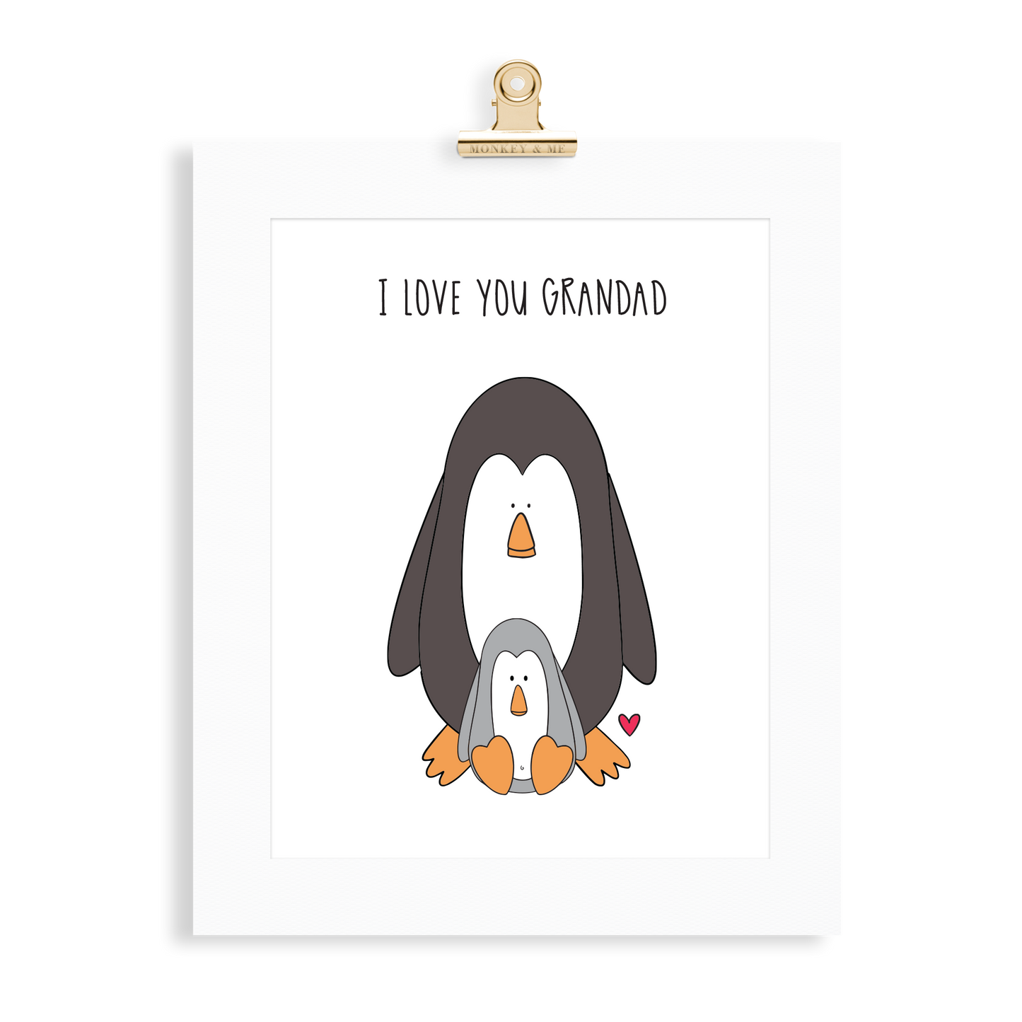Penguin Print (Love you Grandad) - Monkey & Me UK