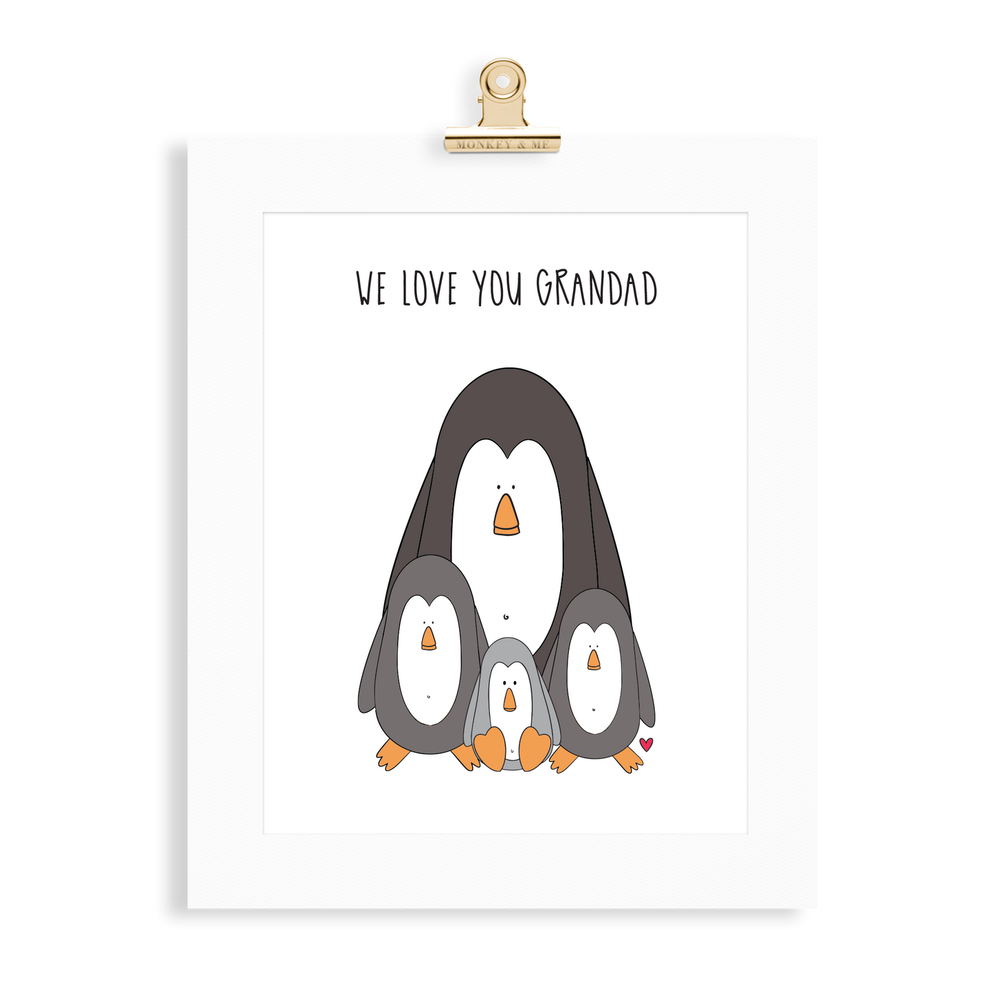 Penguin Print (Love you Grandad) - Monkey & Me UK