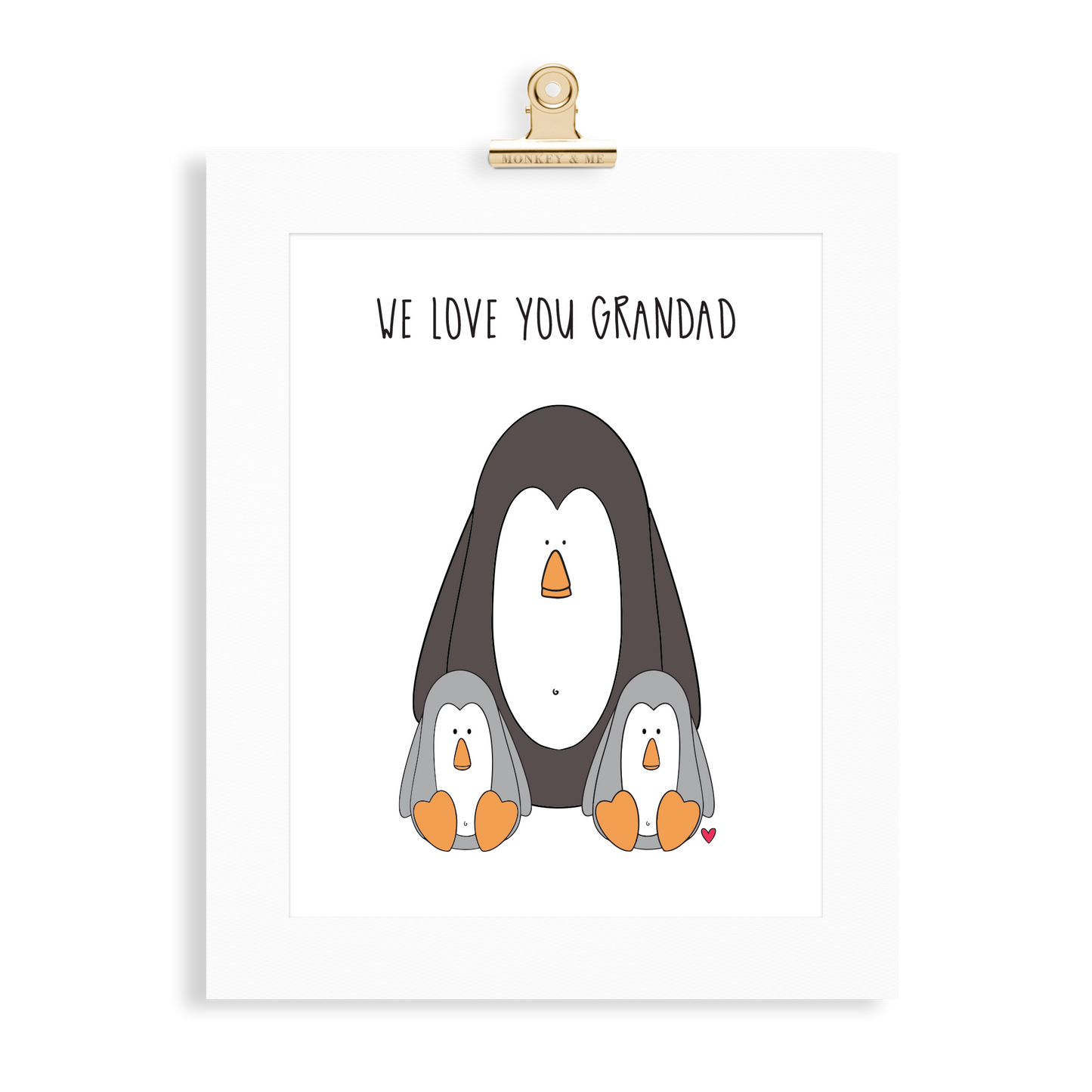 Penguin Print (Love you Grandad) - Monkey & Me UK