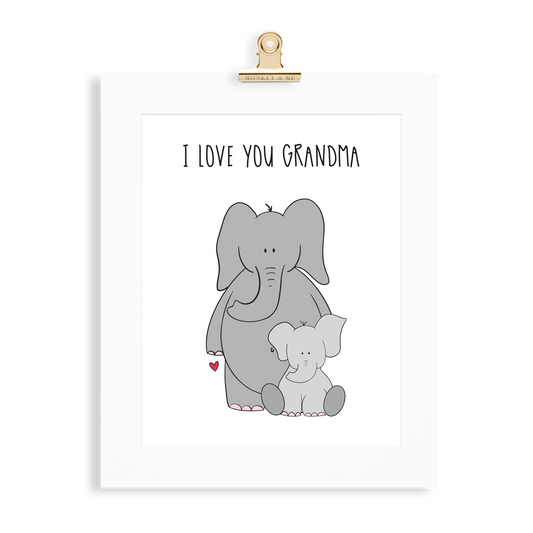 Elephant Print (Love you Grandma) - Monkey & Me UK