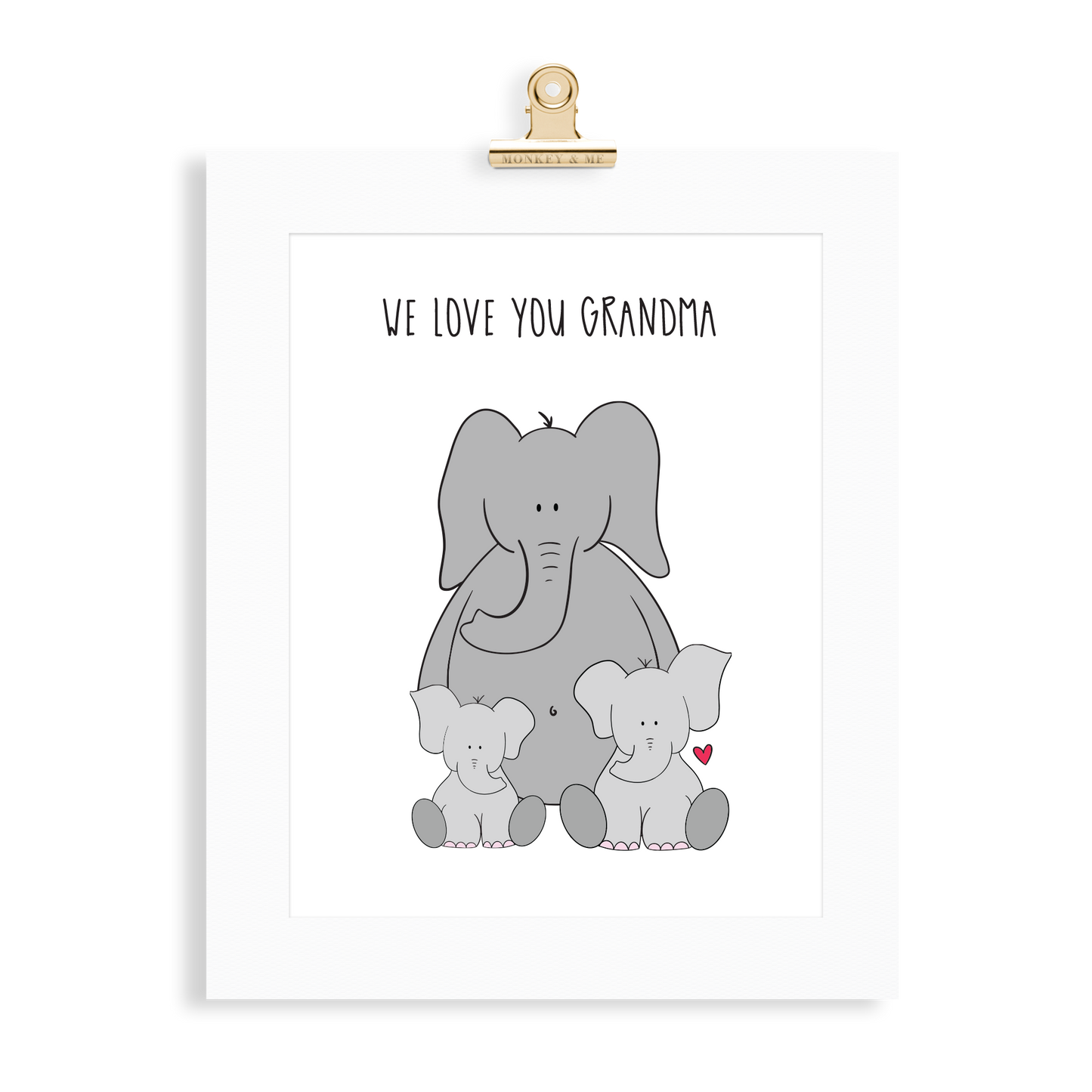 Elephant Print (Love you Grandma) - Monkey & Me UK