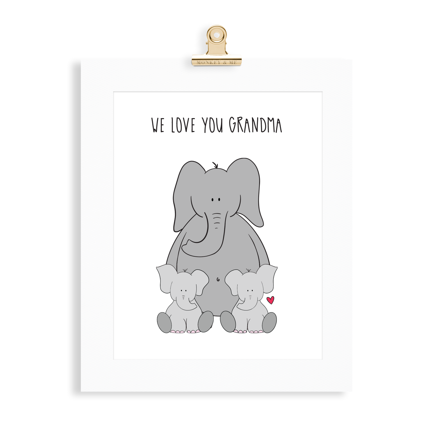 Elephant Print (Love you Grandma) - Monkey & Me UK