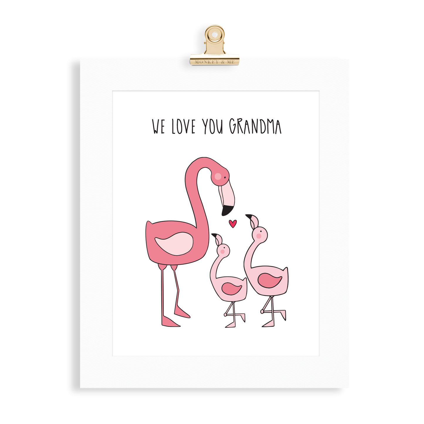 Flamingo Print (Love you Grandma) - Monkey & Me UK