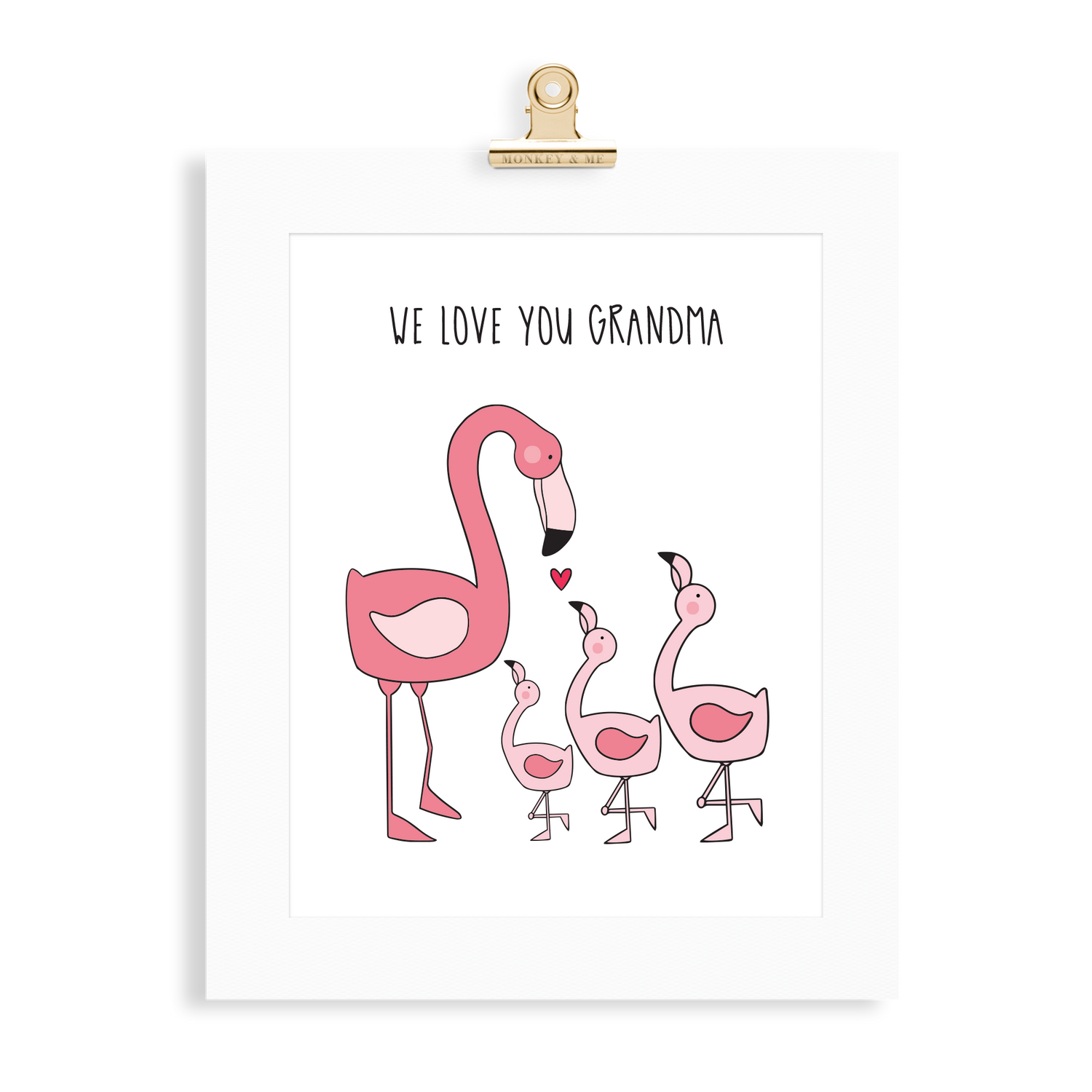 Flamingo Print (Love you Grandma) - Monkey & Me UK