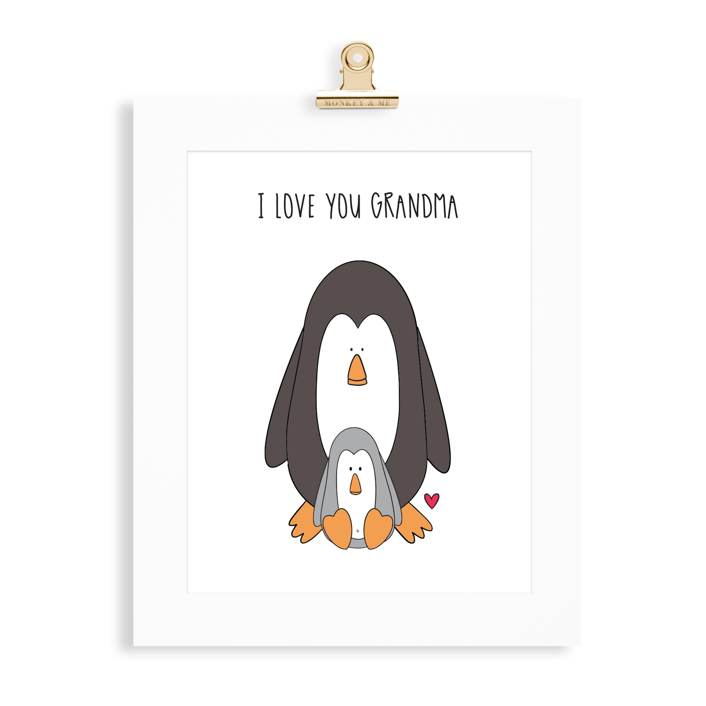 Penguin Print (Love you Grandma) - Monkey & Me UK