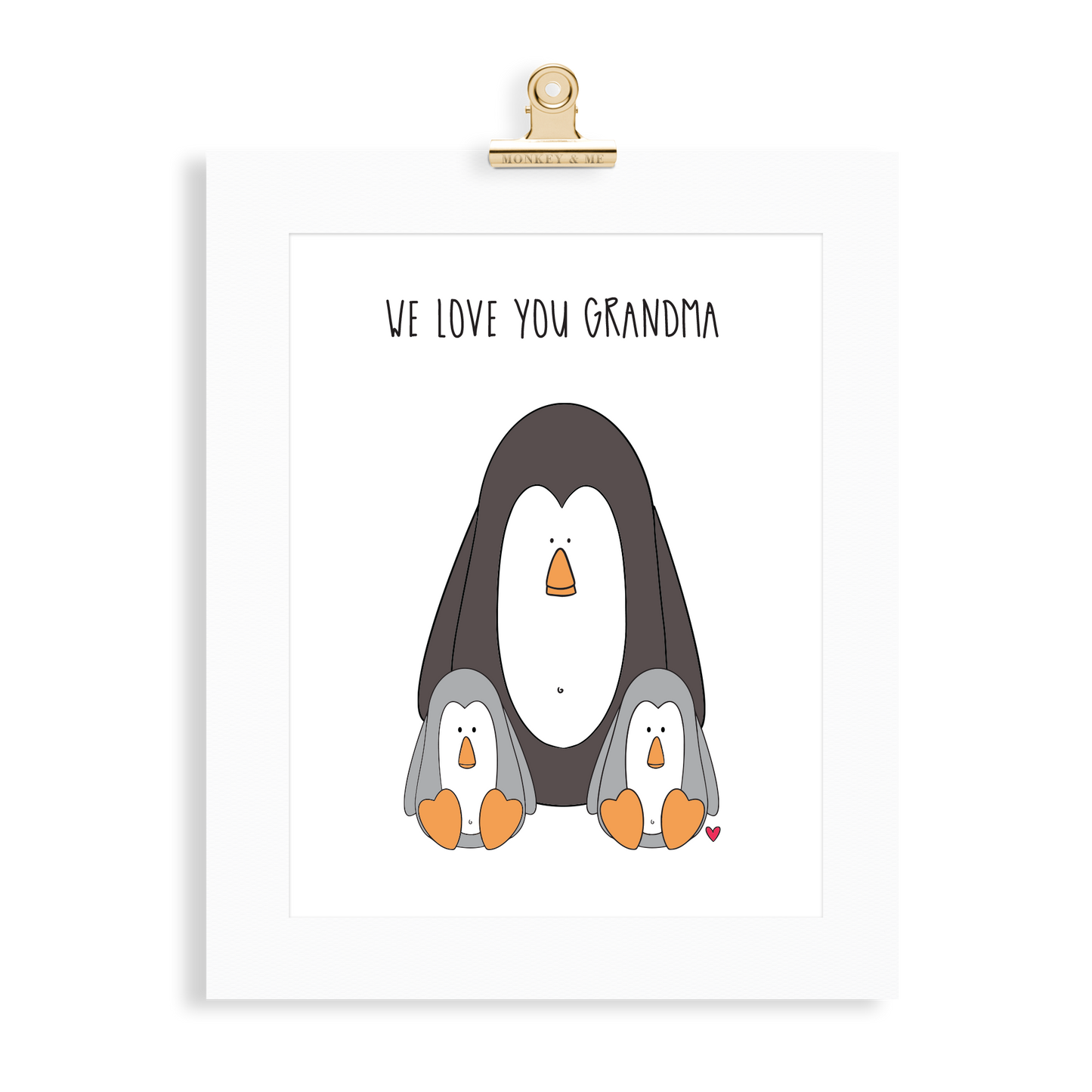 Penguin Print (Love you Grandma) - Monkey & Me UK
