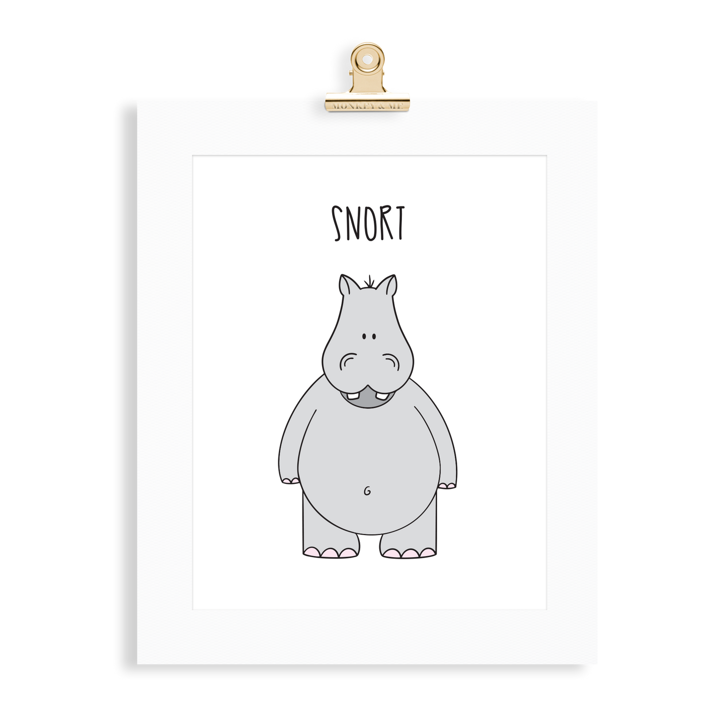 Hippo print  (A5 or A4 unframed) - Monkey & Me UK