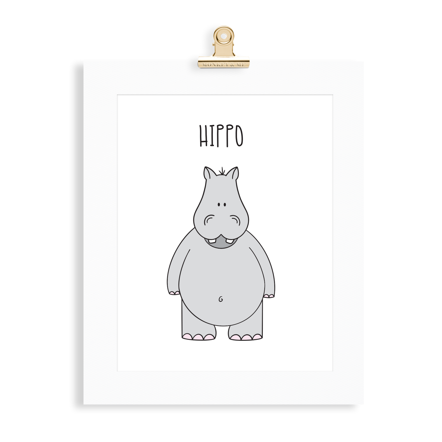 Hippo print  (A5 or A4 unframed) - Monkey & Me UK
