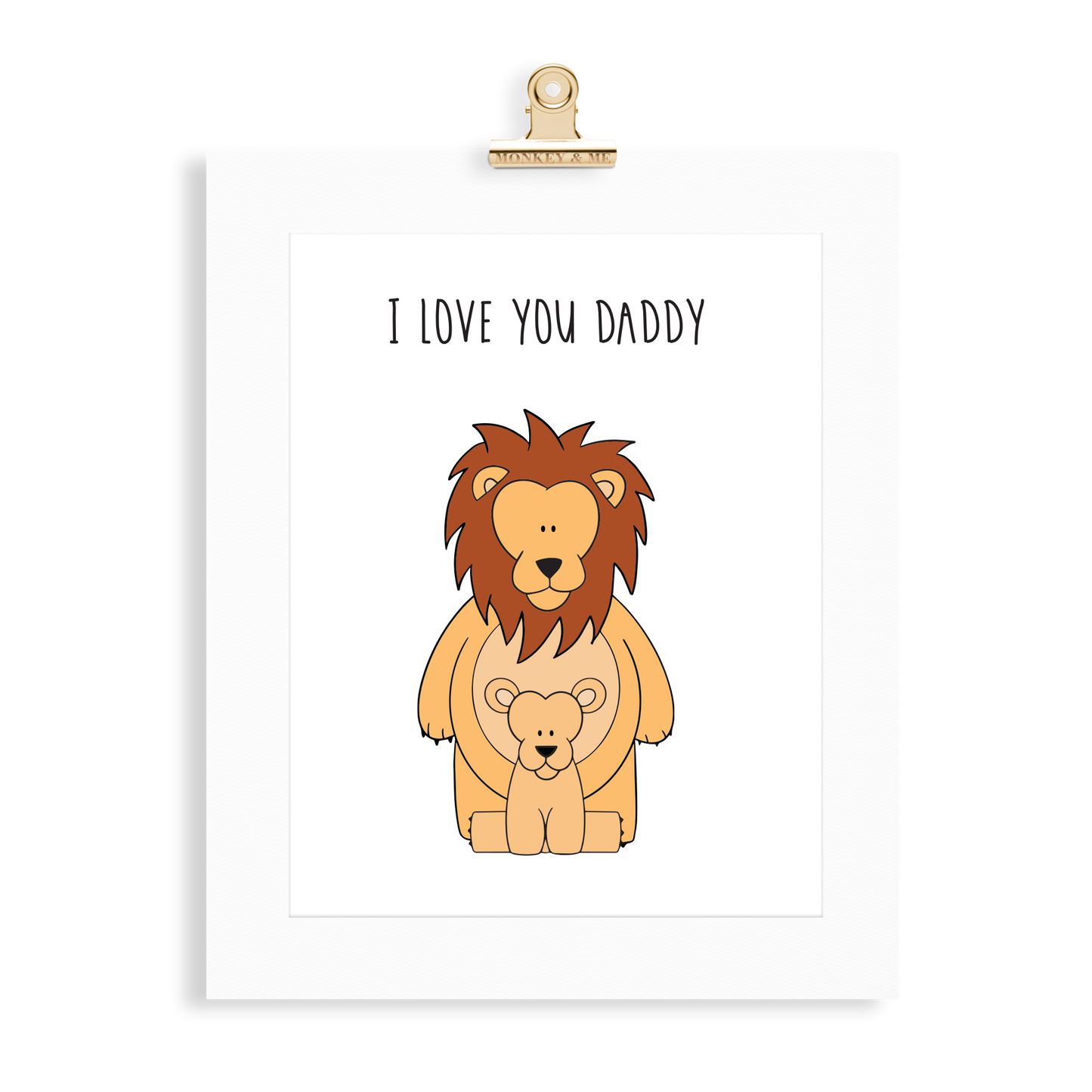 Lion Print (Love you Daddy) - Monkey & Me UK