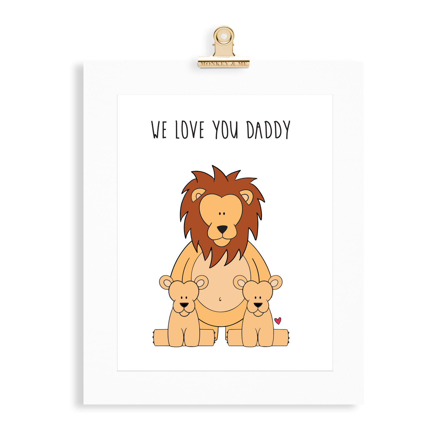 Lion Print (Love you Daddy) - Monkey & Me UK