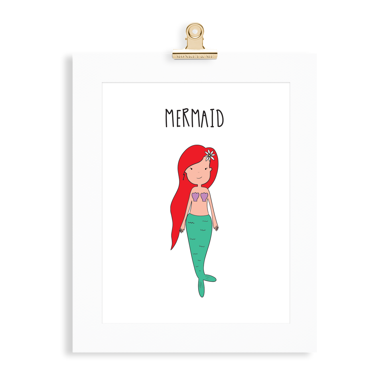 Mermaid print  (A5 or A4 unframed) - Monkey & Me UK