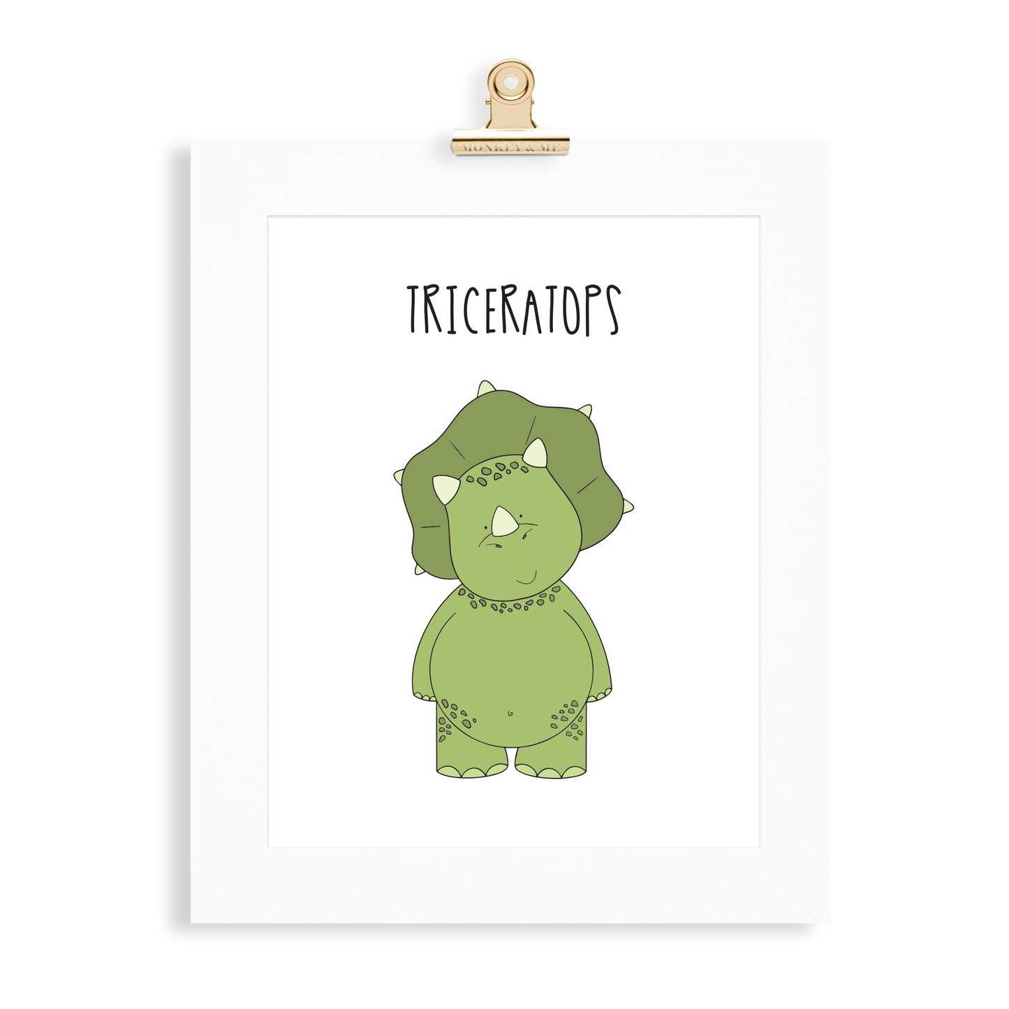 Triceratops print  (A5 or A4 unframed) - Monkey & Me UK