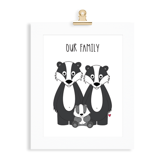 Badger Family (2 Parents) - Monkey & Me UK