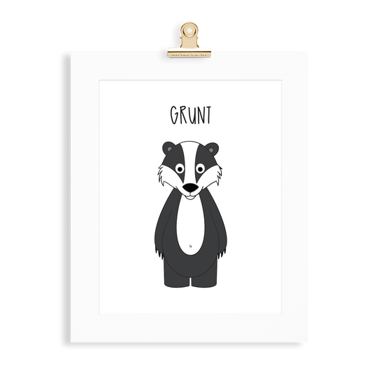 Badger print (A5 or A4 unframed) - Monkey & Me UK