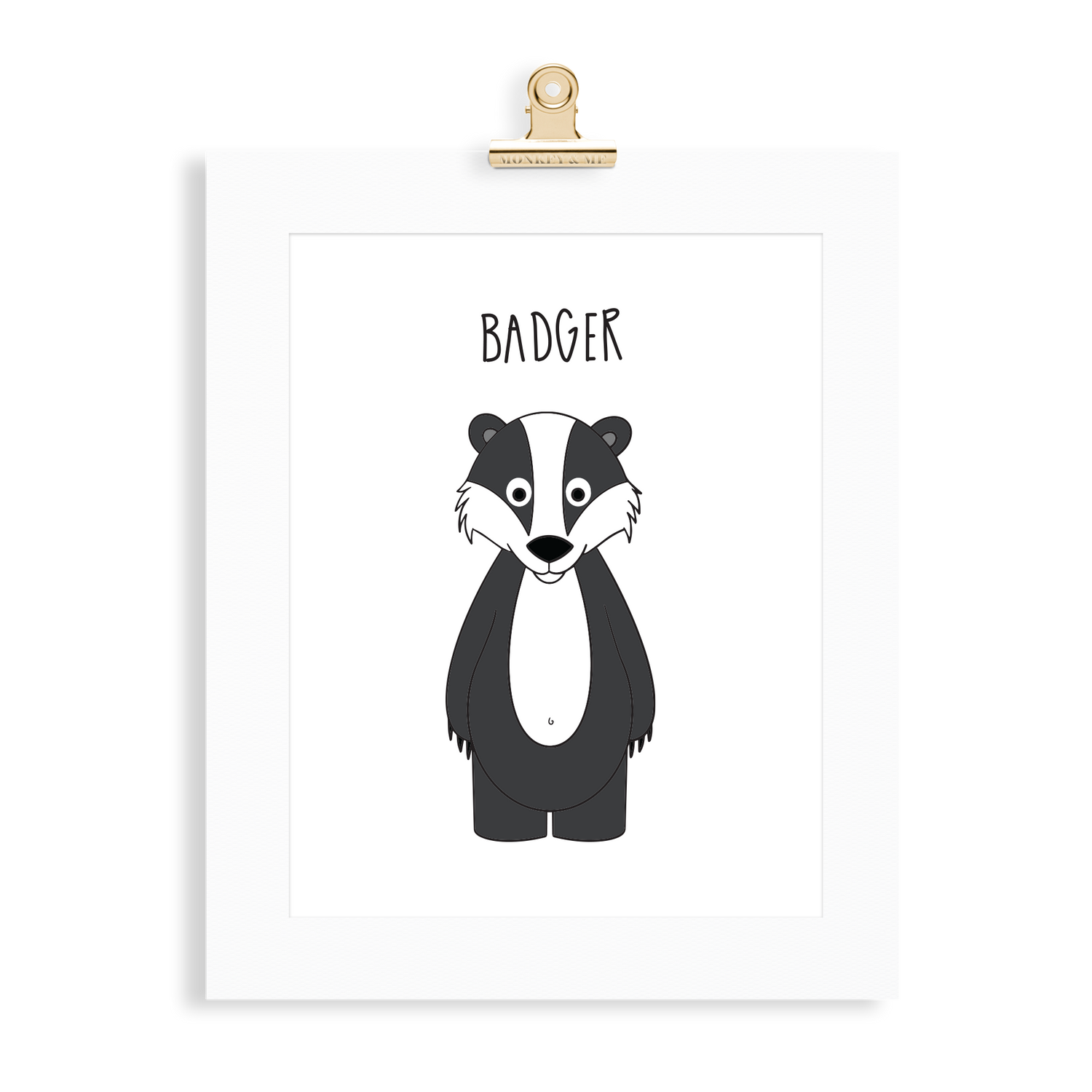 Badger print (A5 or A4 unframed) - Monkey & Me UK