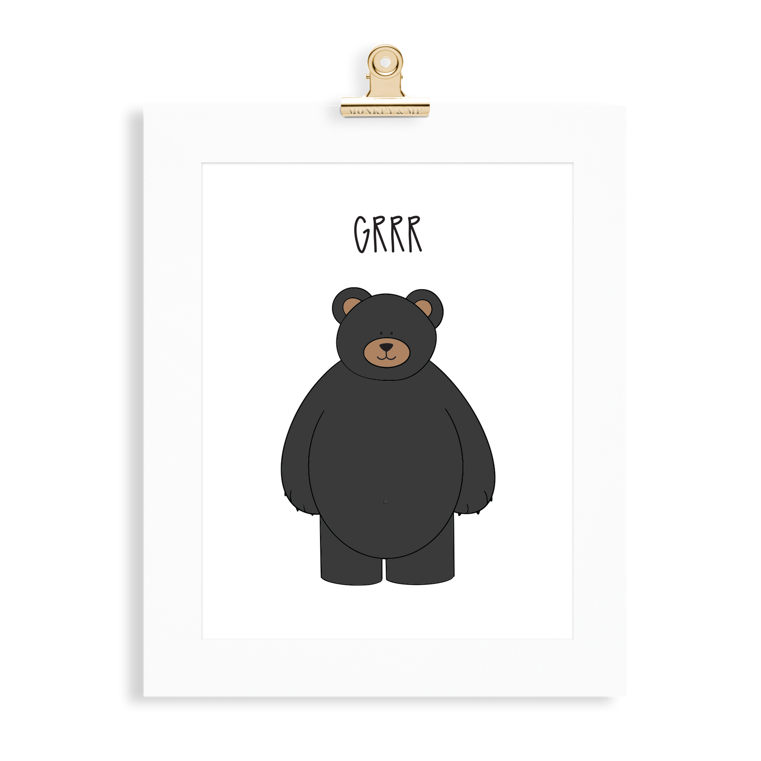 Black Bear print (A5 or A4 unframed) - Monkey & Me UK