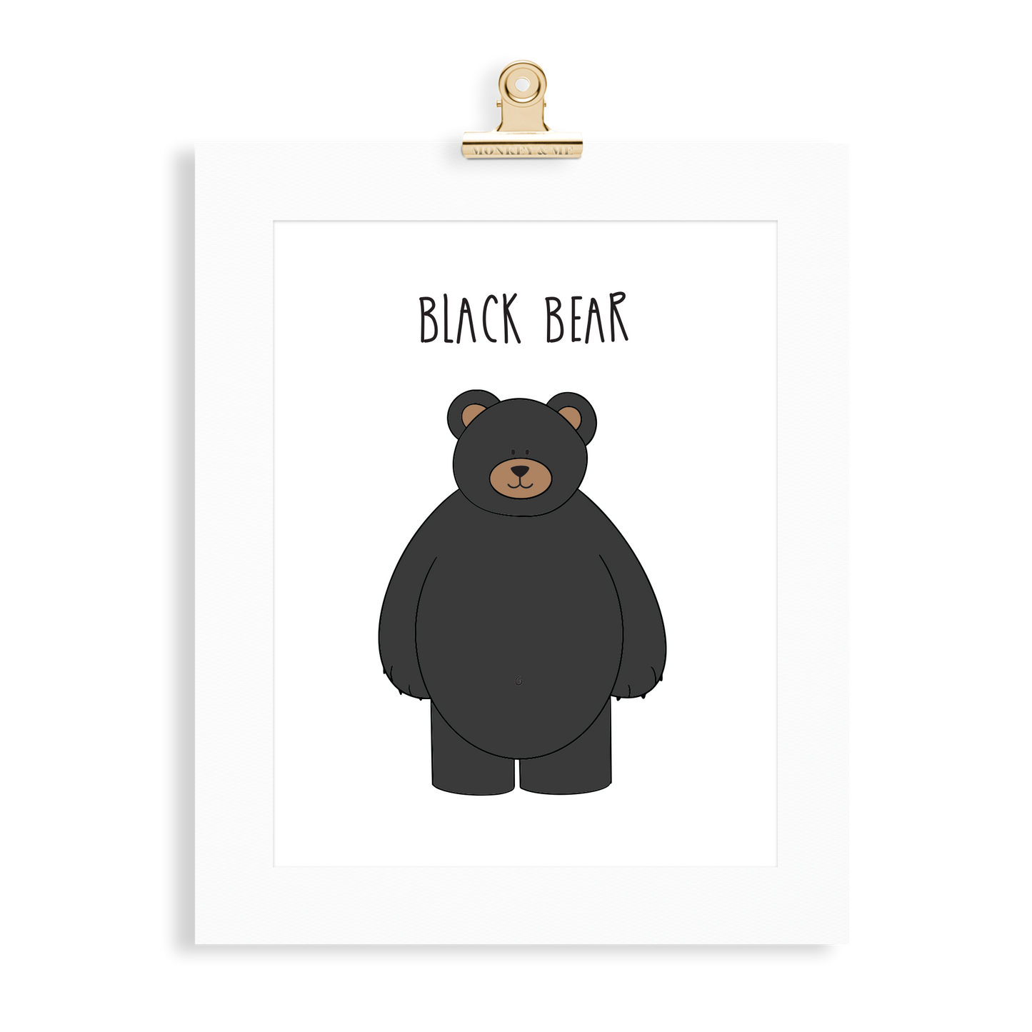 Black Bear print (A5 or A4 unframed) - Monkey & Me UK