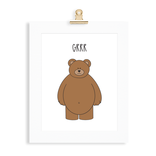 Brown Bear print (A5 or A4 unframed) - Monkey & Me UK