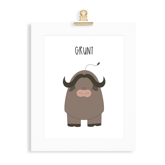 Buffalo print (A5 or A4 unframed) - Monkey & Me UK
