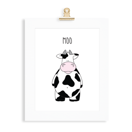 Cow print  (A5 or A4 unframed) - Monkey & Me UK