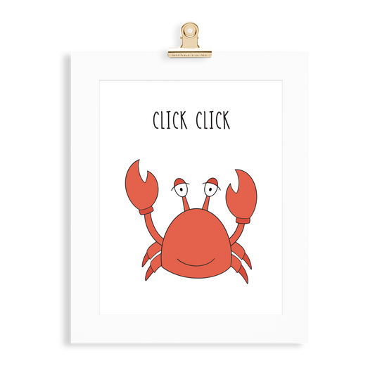 Crab print  (A5 or A4 unframed) - Monkey & Me UK