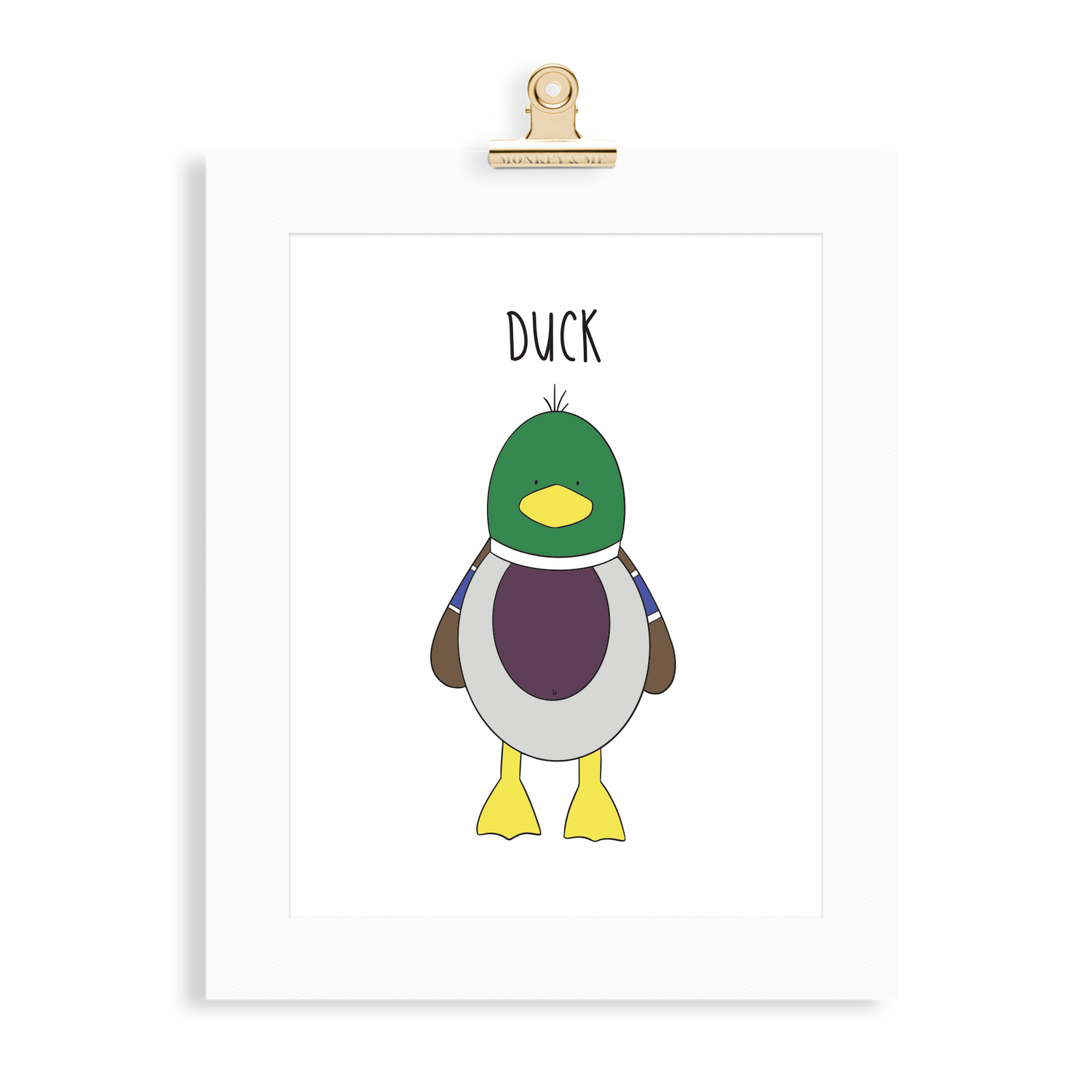 Duck print  (A5 or A4 unframed) - Monkey & Me UK