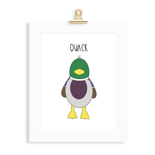Duck print  (A5 or A4 unframed) - Monkey & Me UK