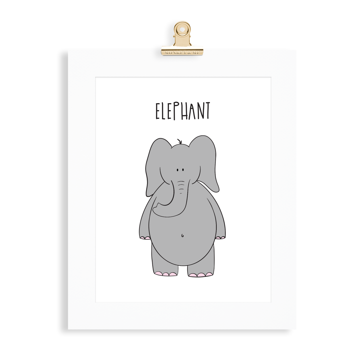 Elephant print  (A5 or A4 unframed) - Monkey & Me UK