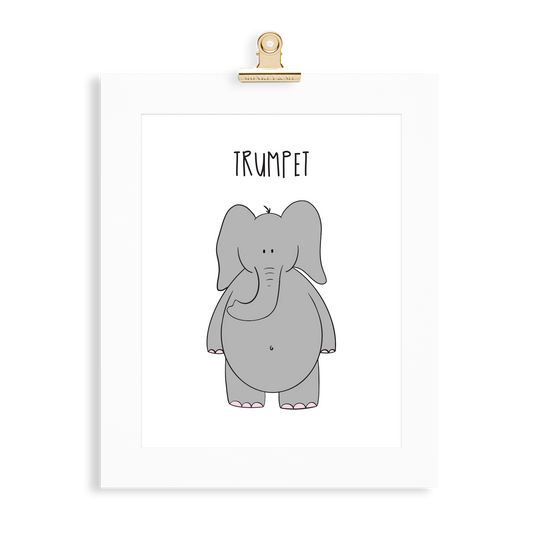 Elephant print  (A5 or A4 unframed) - Monkey & Me UK