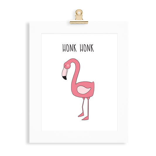 Flamingo print  (A5 or A4 unframed) - Monkey & Me UK