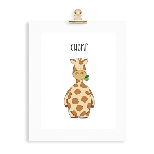 Giraffe print  (A5 or A4 unframed) - Monkey & Me UK