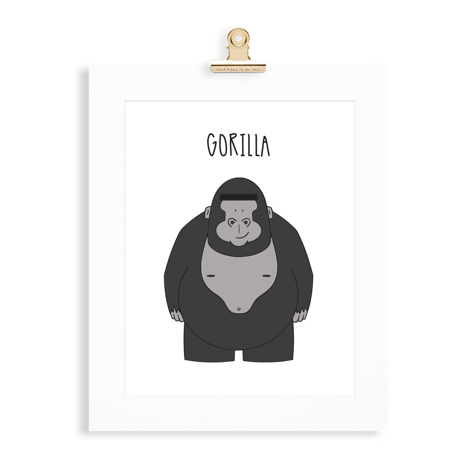 Gorilla print  (A5 or A4 unframed) - Monkey & Me UK