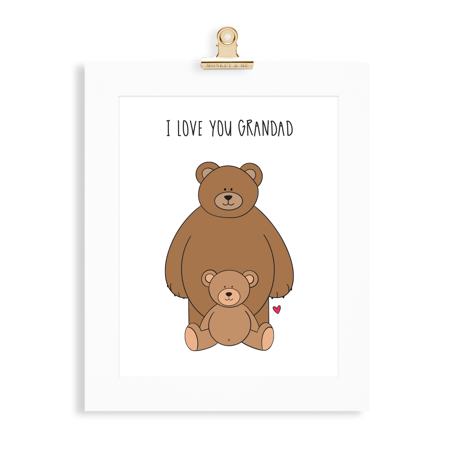 Bear Print (Love you Grandad) - Monkey & Me UK