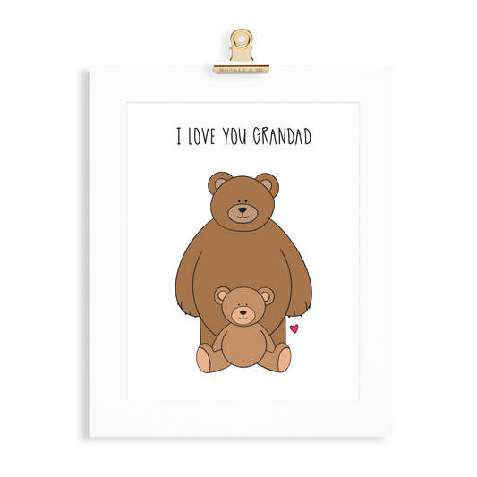 Bear Print (Love you Grandad) - Monkey & Me UK