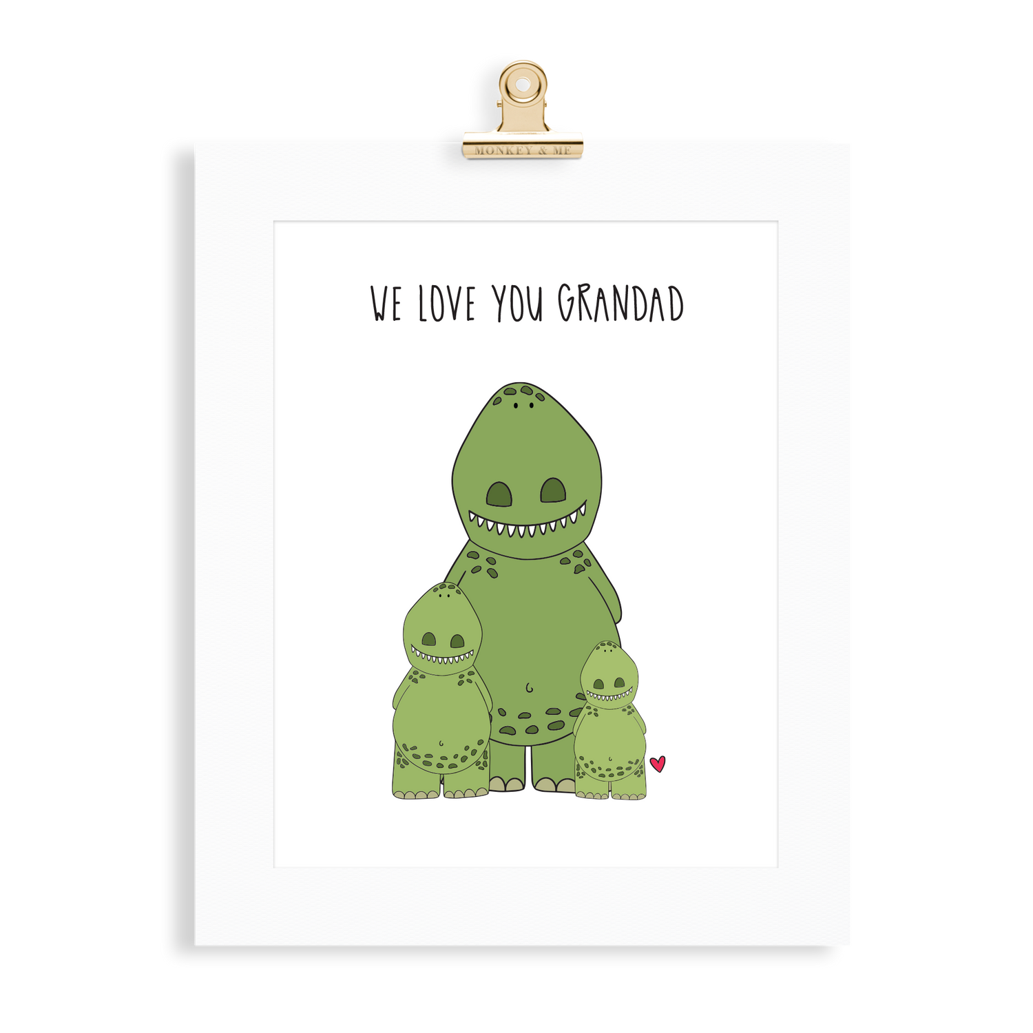 Dinosaur Print (Love you Grandad) - Monkey & Me UK