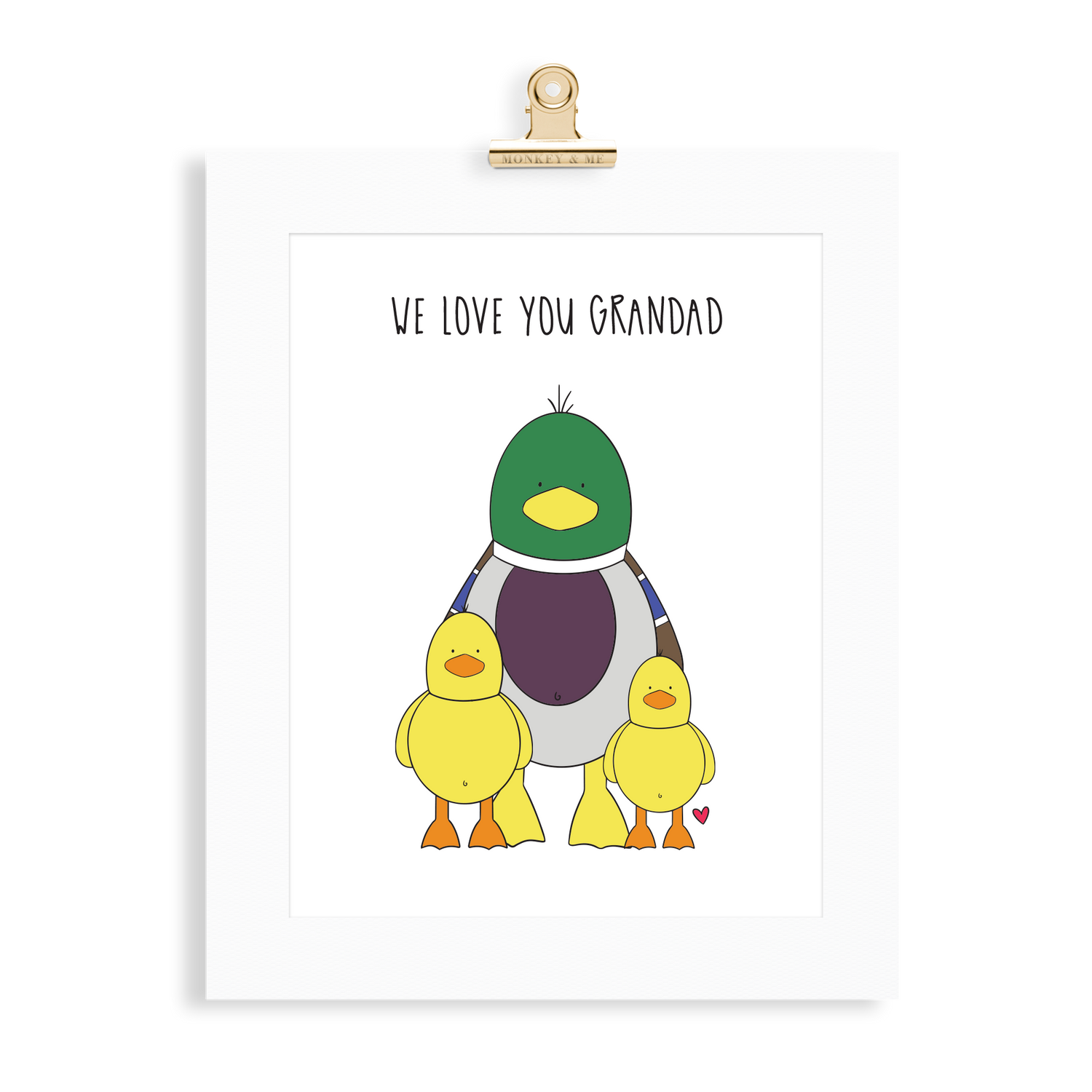 Duck Print (Love you Grandad) - Monkey & Me UK