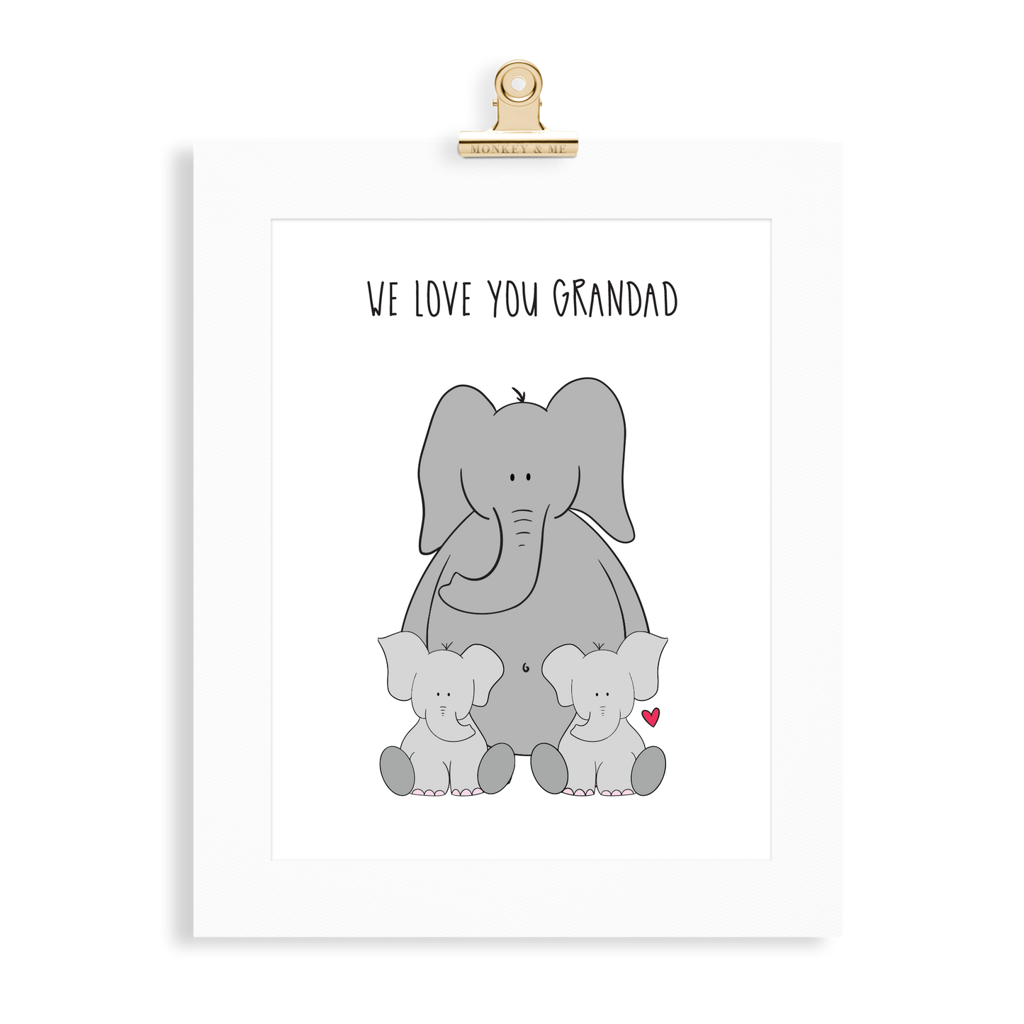 Elephant Print (Love you Grandad) - Monkey & Me UK