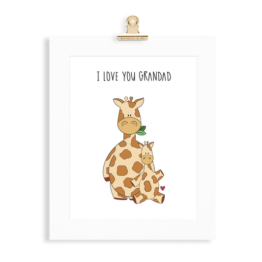 Giraffe Print (Love you Grandad) - Monkey & Me UK