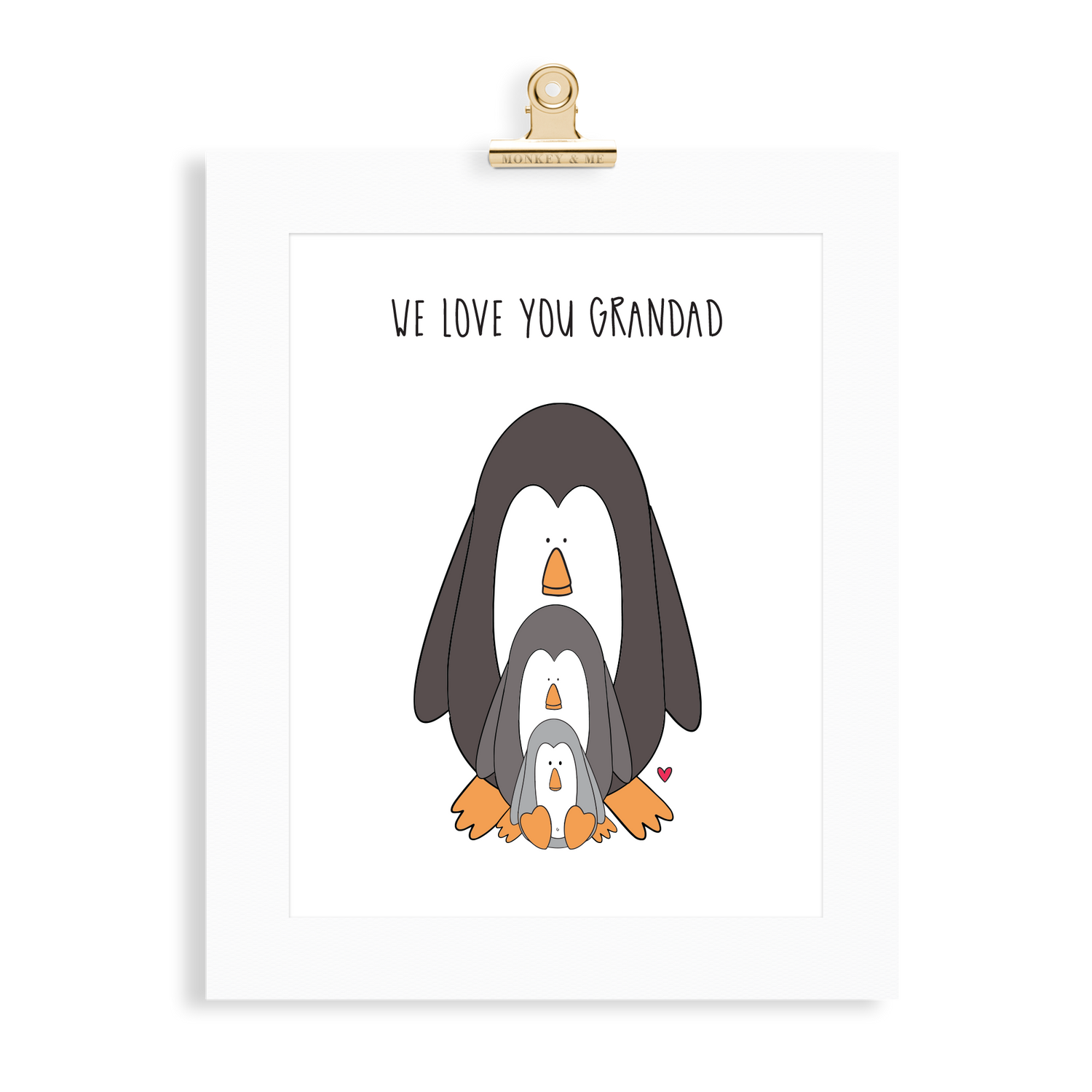 Penguin Print (Love you Grandad) - Monkey & Me UK