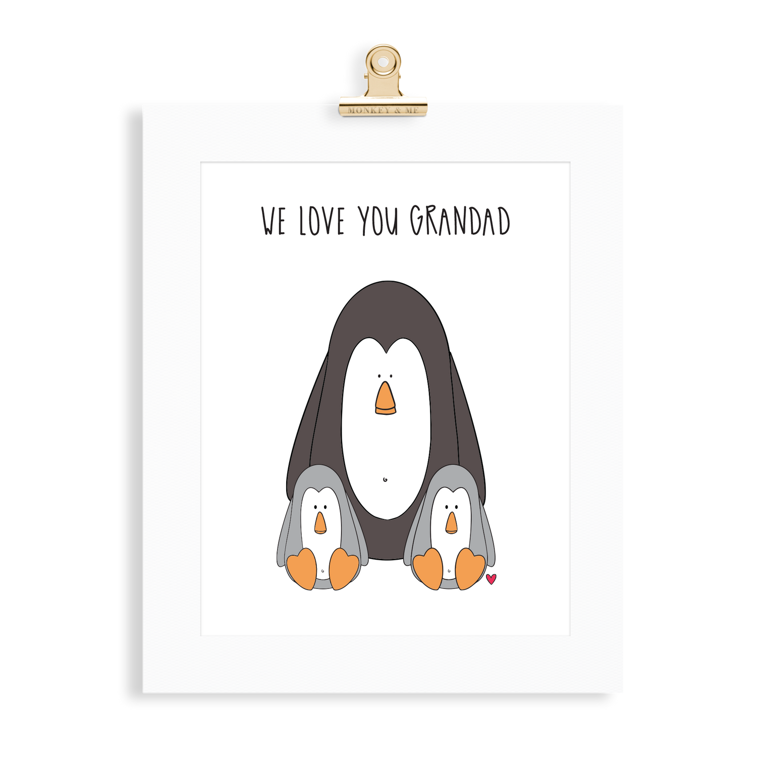 Penguin Print (Love you Grandad) - Monkey & Me UK