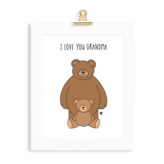 Bear Print (Love you Grandma) - Monkey & Me UK