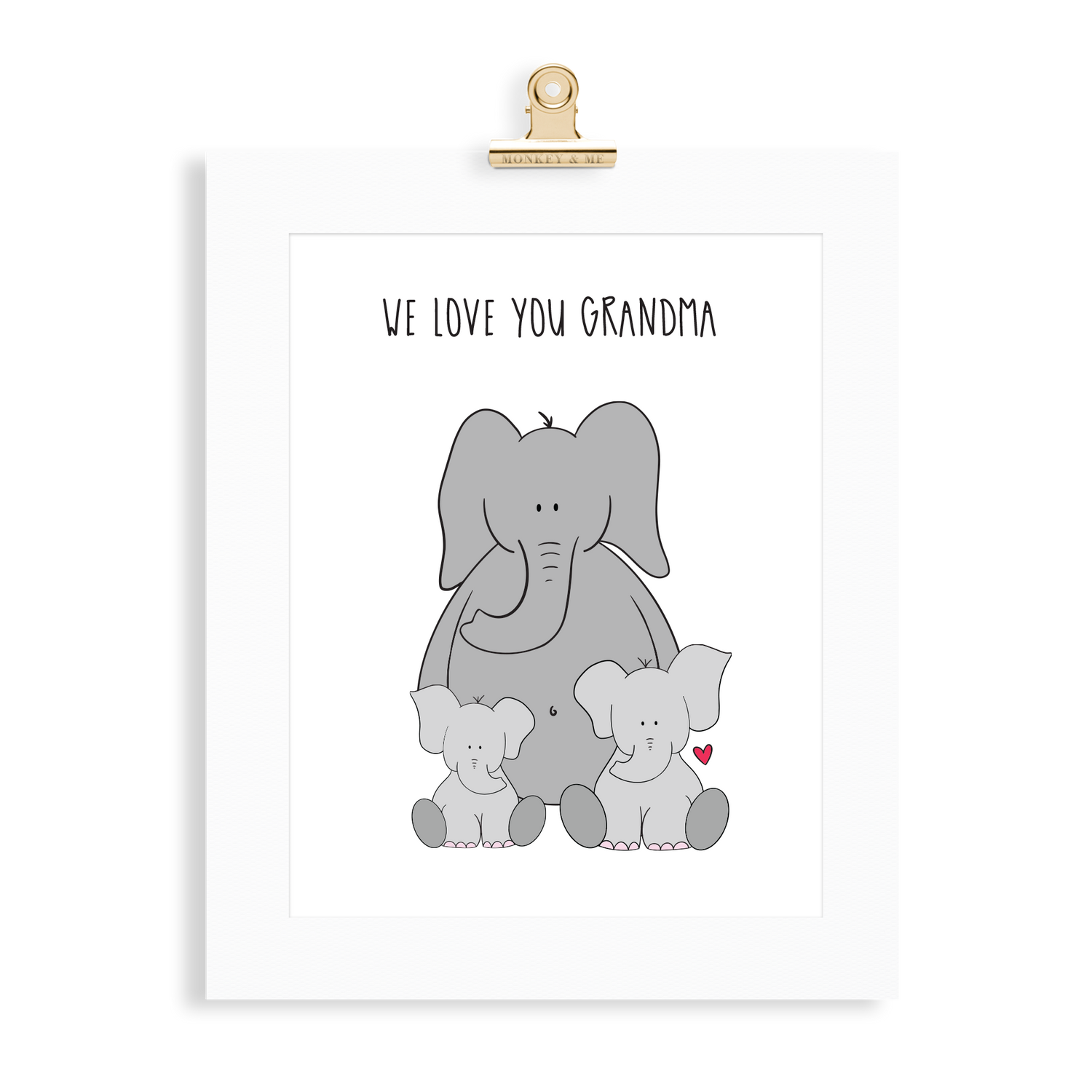 Elephant Print (Love you Grandma) - Monkey & Me UK