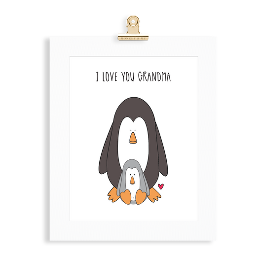 Penguin Print (Love you Grandma) - Monkey & Me UK
