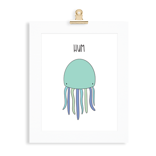 Jellyfish print  (A5 or A4 unframed) - Monkey & Me UK